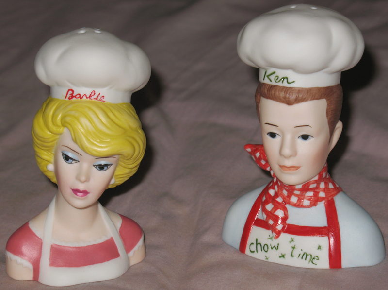 Barbie & Ken Chefs Salt and Pepper Shakers :  salt limited edition shaker ken